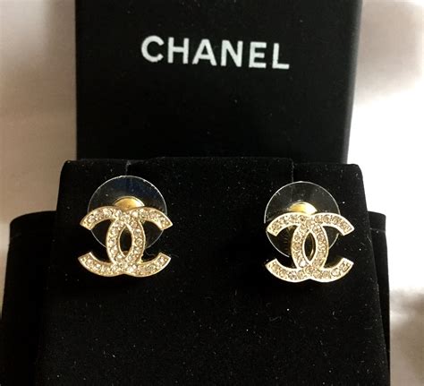 chanel ear studs|authentic Chanel stud earrings.